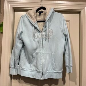 GAP Sky Blue Sherpa-Lined Hoodie